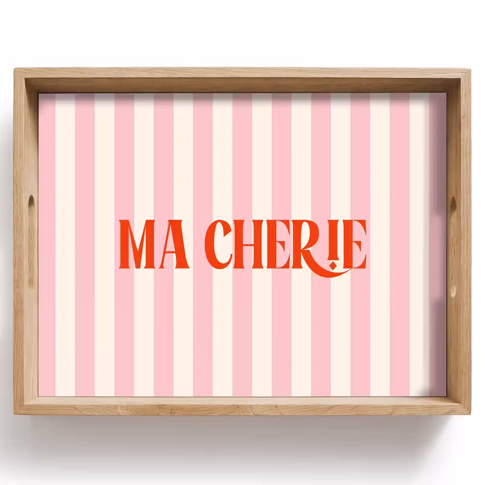 Dienblad - Zachtroze - Rood - Strepen - Ma Cherie — 1