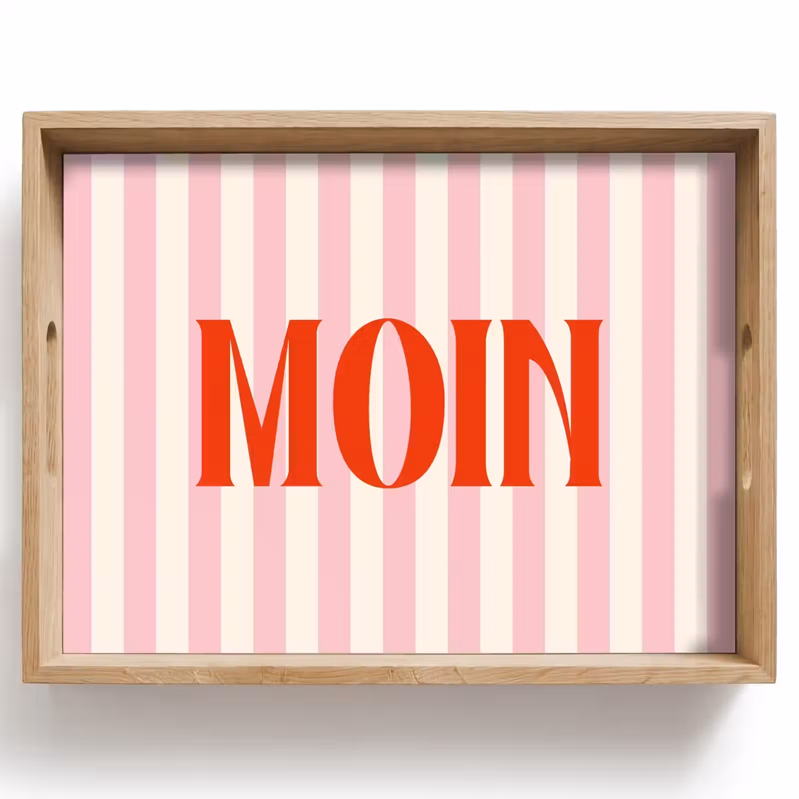 Dienblad - Zachtroze - Rood - Strepen - Moin — 1