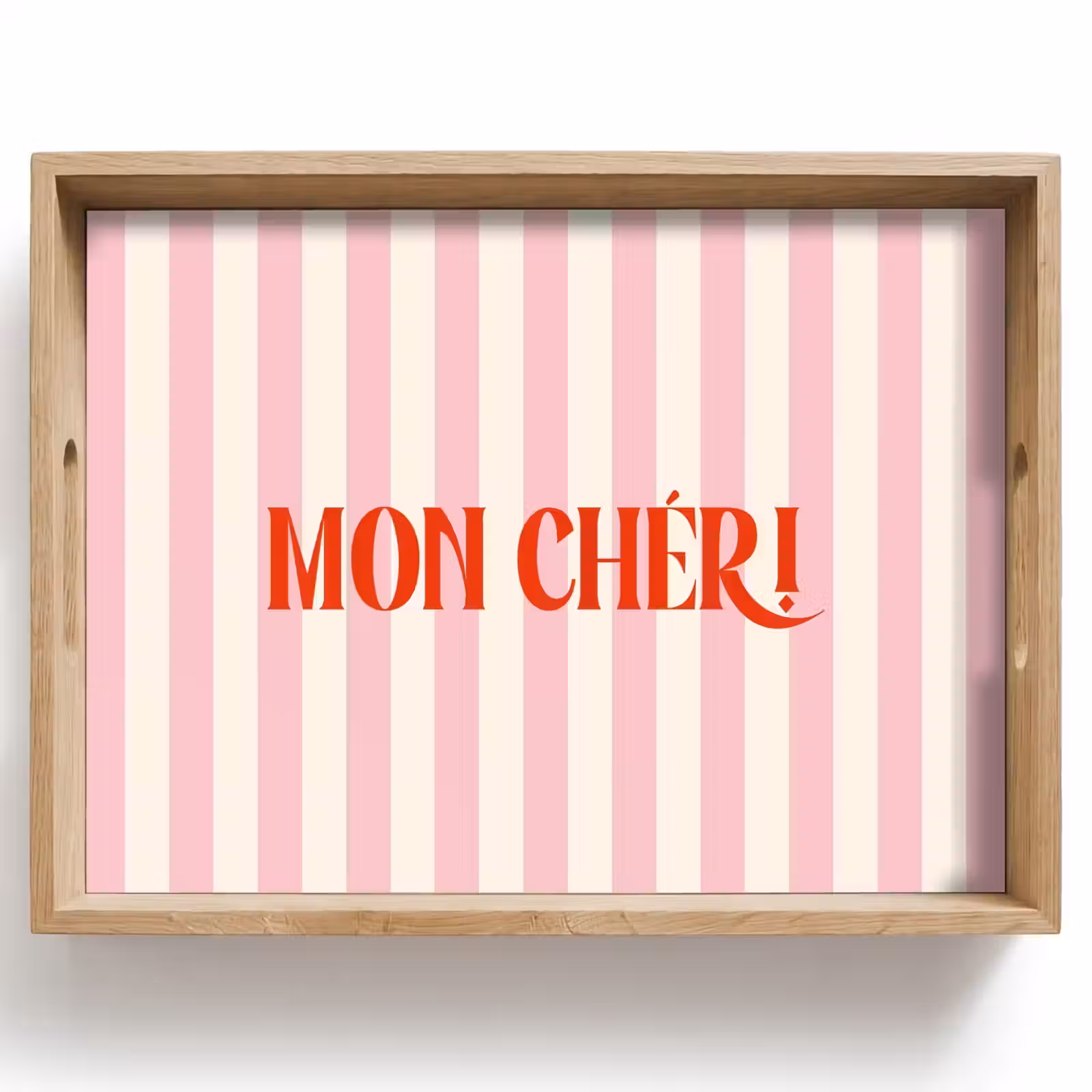 Dienblad - Zachtroze - Rood - Strepen - Mon Chéri — 1