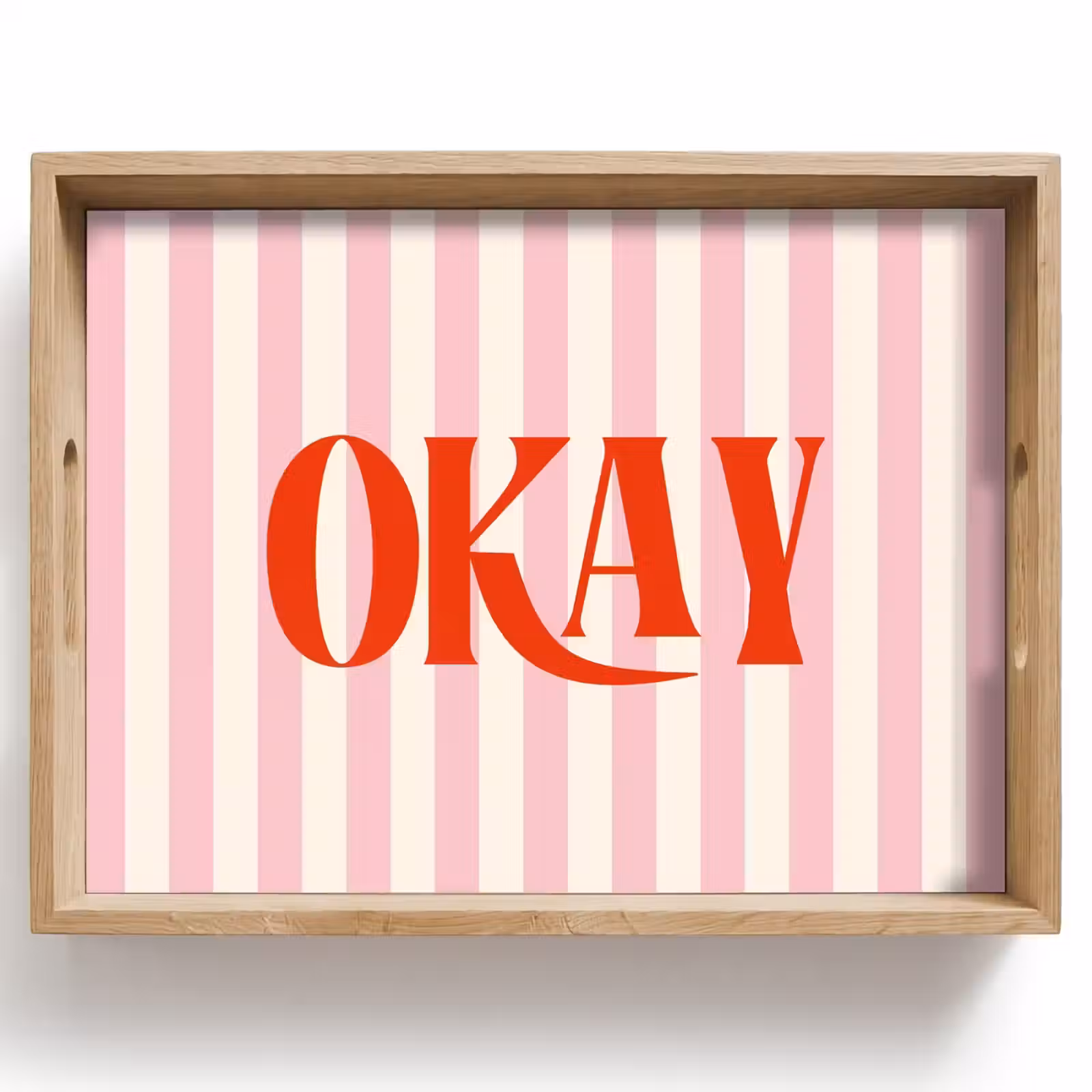 Dienblad - Zachtroze - Rood - Strepen - Okay — 1