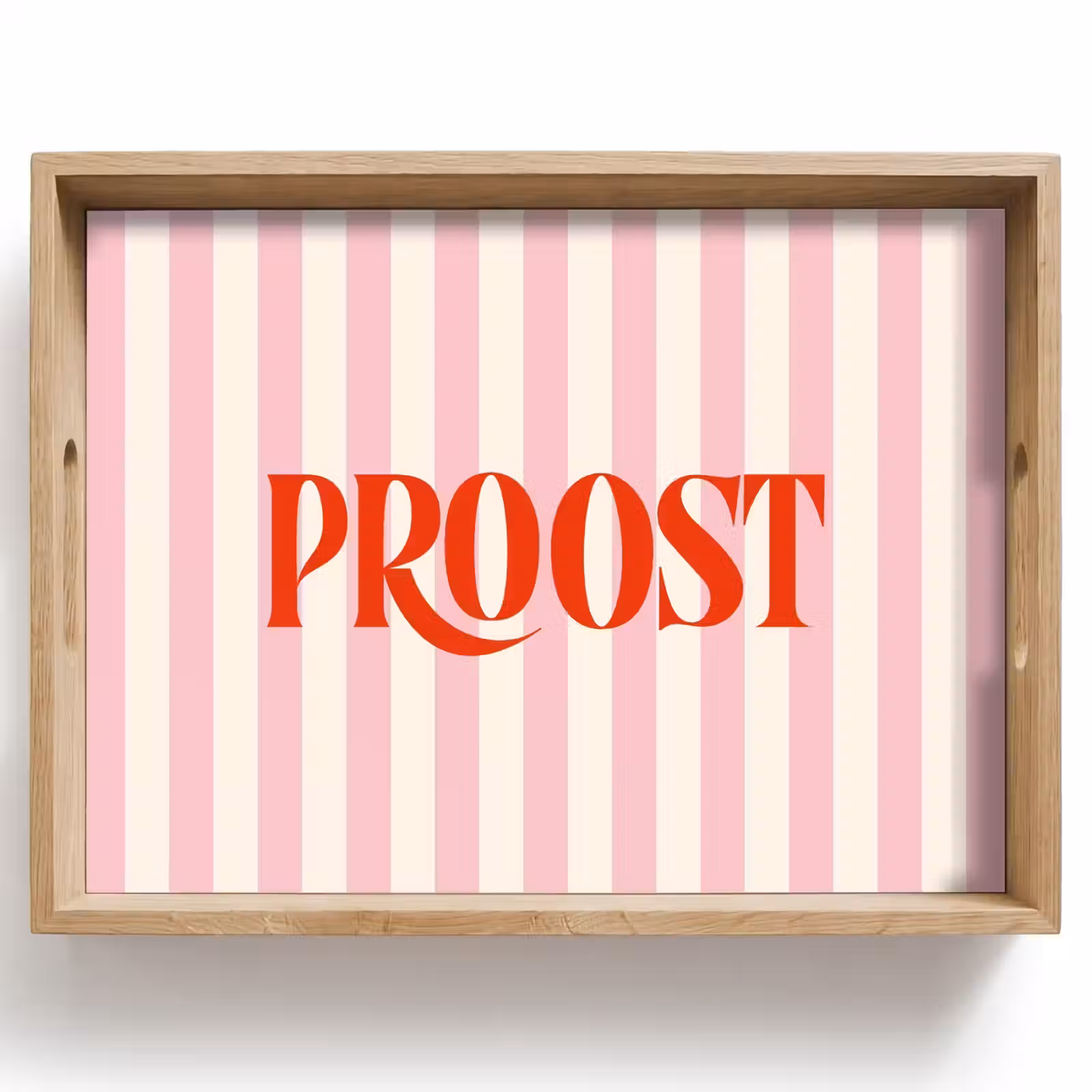 Dienblad - Zachtroze - Rood - Strepen - Proost — 1