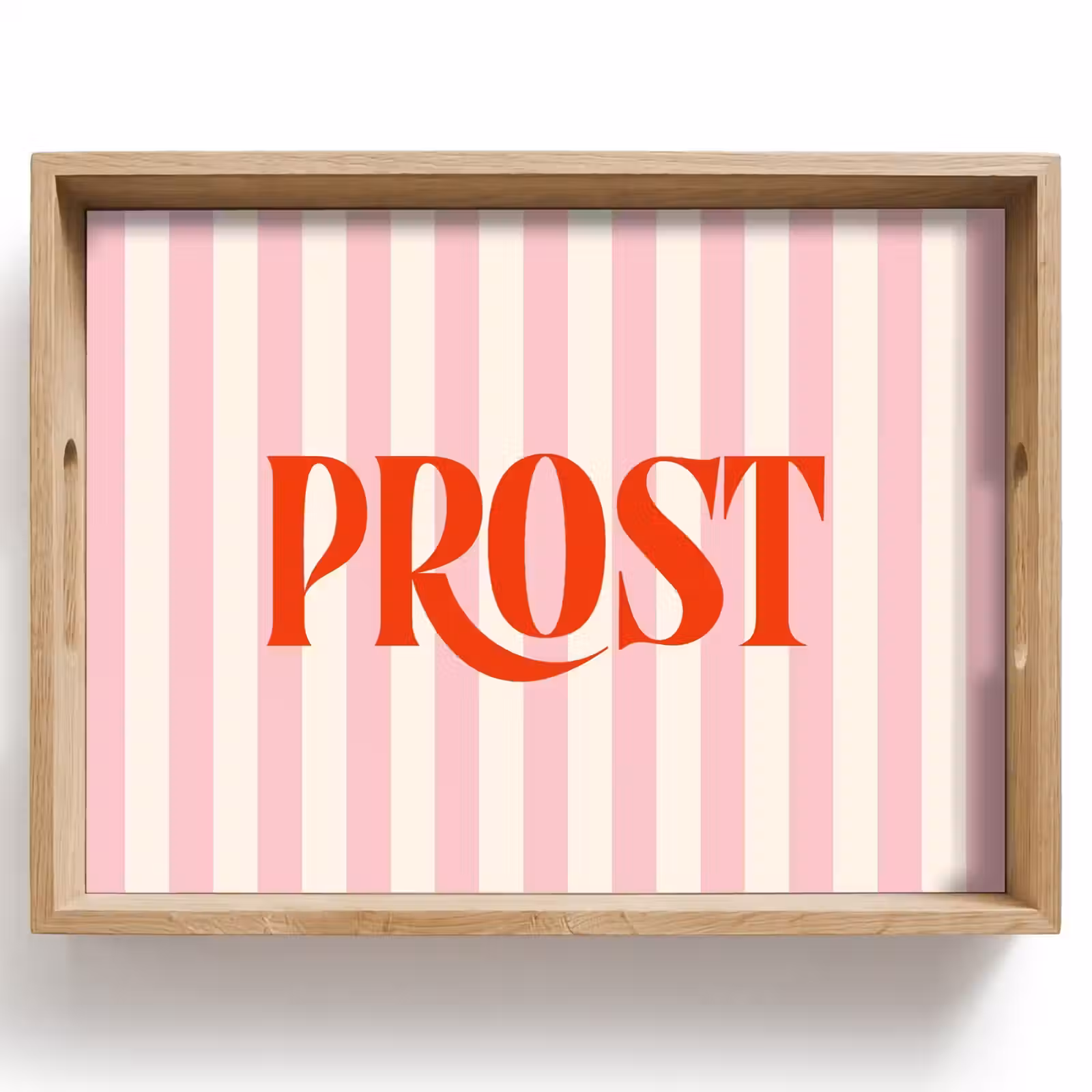 Dienblad - Zachtroze - Rood - Strepen - Prost — 1