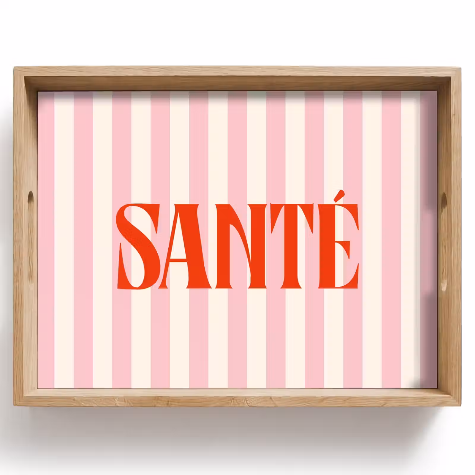 Dienblad - Zachtroze - Rood - Strepen - Santé — 1
