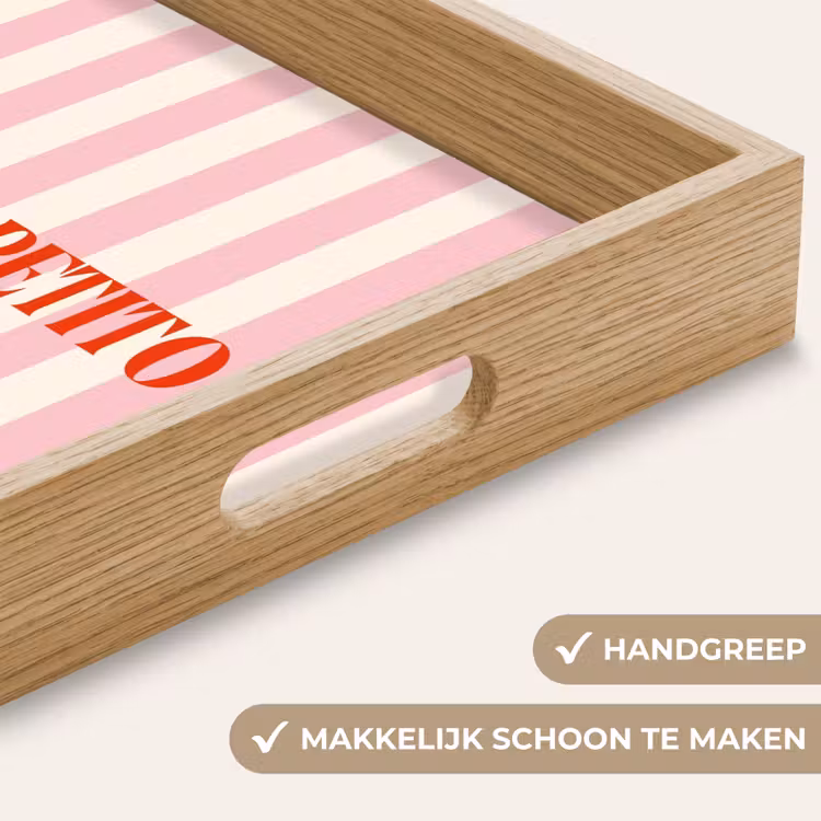 Dienblad - Zachtroze - Rood - Strepen - Buon Appetito — 5
