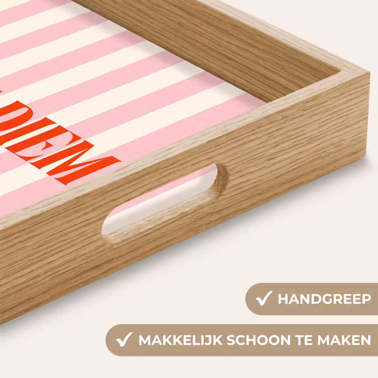 Dienblad - Zachtroze - Rood - Strepen - Carpe Diem — 5