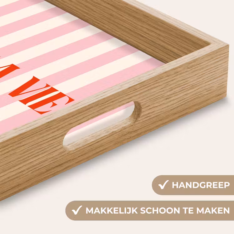 Dienblad - Zachtroze - Rood - Strepen - C'est La Vie — 5