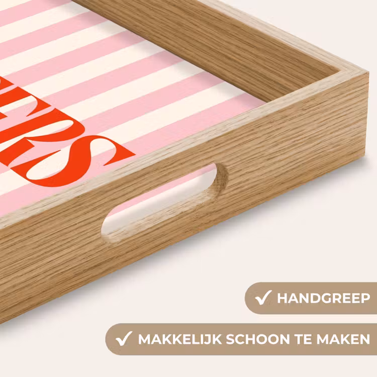 Dienblad - Zachtroze - Rood - Strepen - Cheers — 5