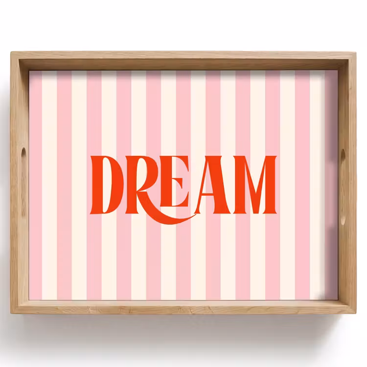 Dienblad - Zachtroze - Rood - Strepen - Dream — 1