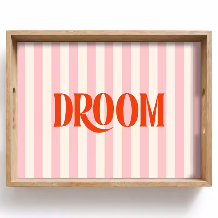 Dienblad - Zachtroze - Rood - Strepen - Droom — 1
