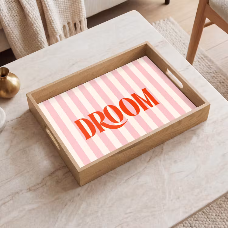 Dienblad - Zachtroze - Rood - Strepen - Droom — 2