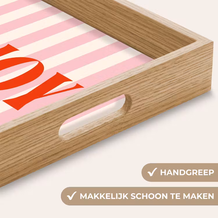Dienblad - Zachtroze - Rood - Strepen - Enjoy — 5
