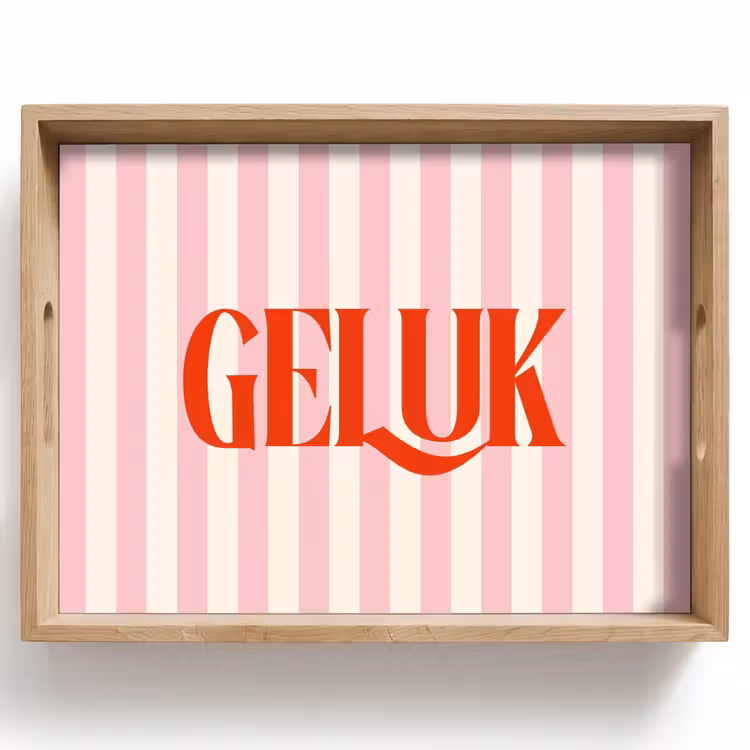 Dienblad - Zachtroze - Rood - Strepen - Geluk — 1