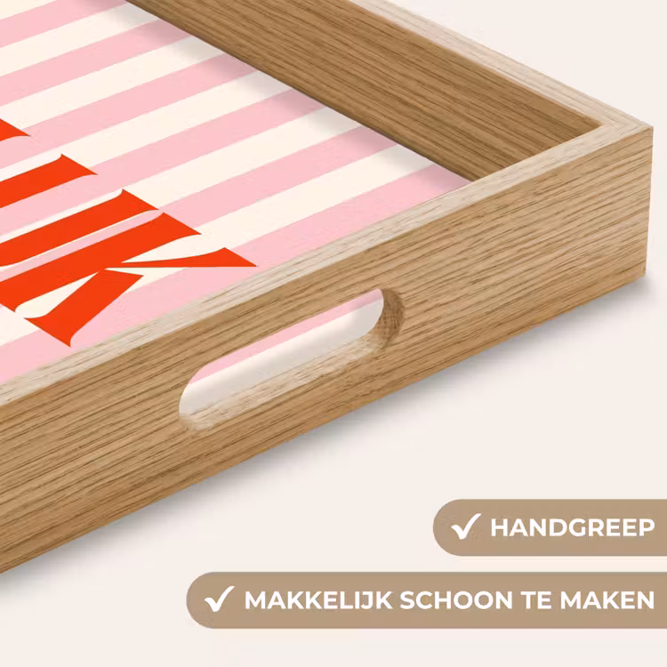 Dienblad - Zachtroze - Rood - Strepen - Geluk — 5