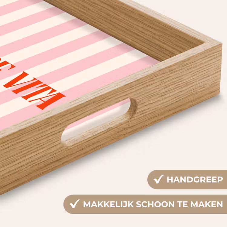 Dienblad - Zachtroze - Rood - Strepen - La Dolce Vita — 5