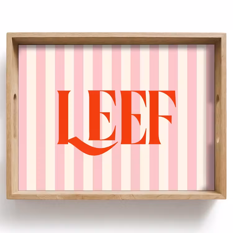 Dienblad - Zachtroze - Rood - Strepen - Leef — 1