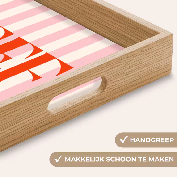 Dienblad - Zachtroze - Rood - Strepen - Leef — 5