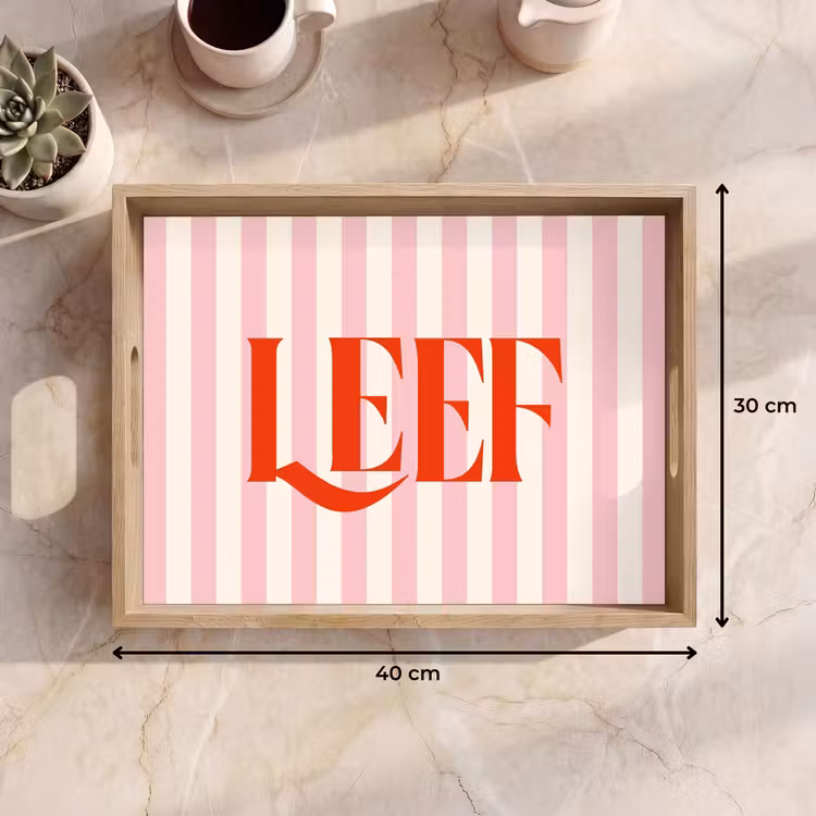 Dienblad - Zachtroze - Rood - Strepen - Leef — 9