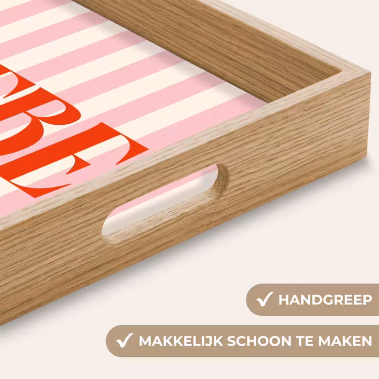 Dienblad - Zachtroze - Rood - Strepen - Liebe — 5