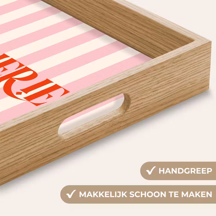 Dienblad - Zachtroze - Rood - Strepen - Ma Cherie — 5