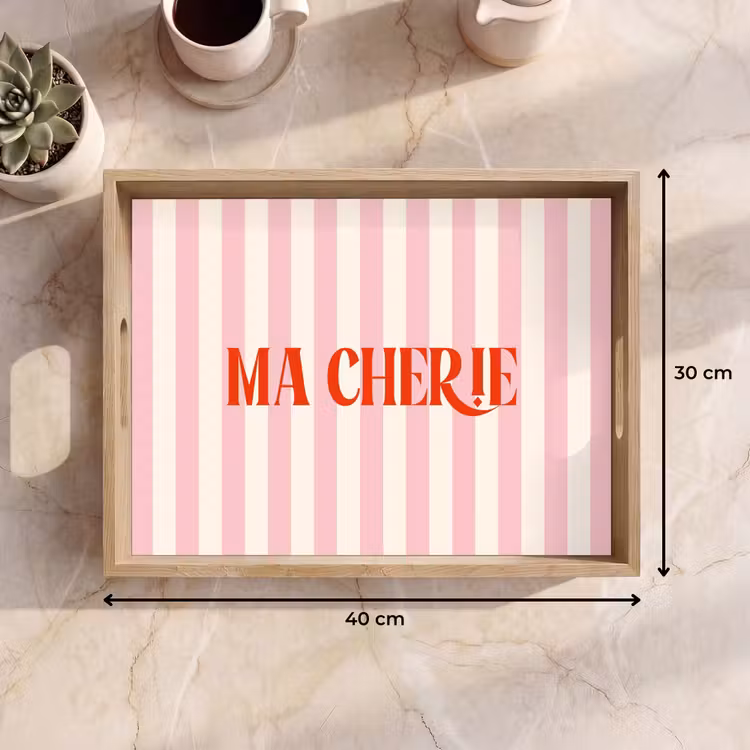 Dienblad - Zachtroze - Rood - Strepen - Ma Cherie — 9