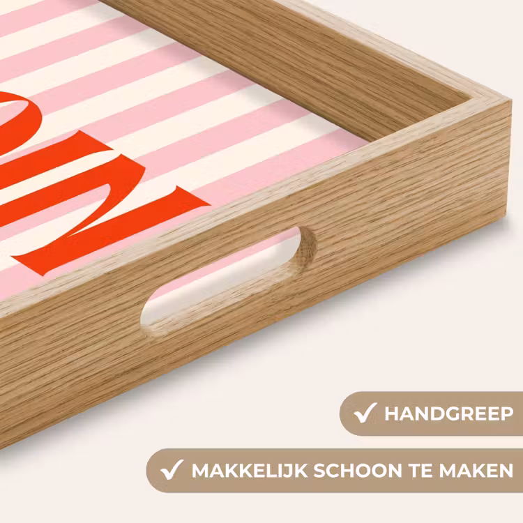 Dienblad - Zachtroze - Rood - Strepen - Moin — 5