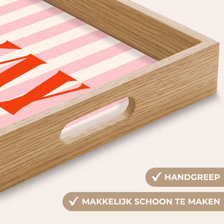 Dienblad - Zachtroze - Rood - Strepen - Okay — 5