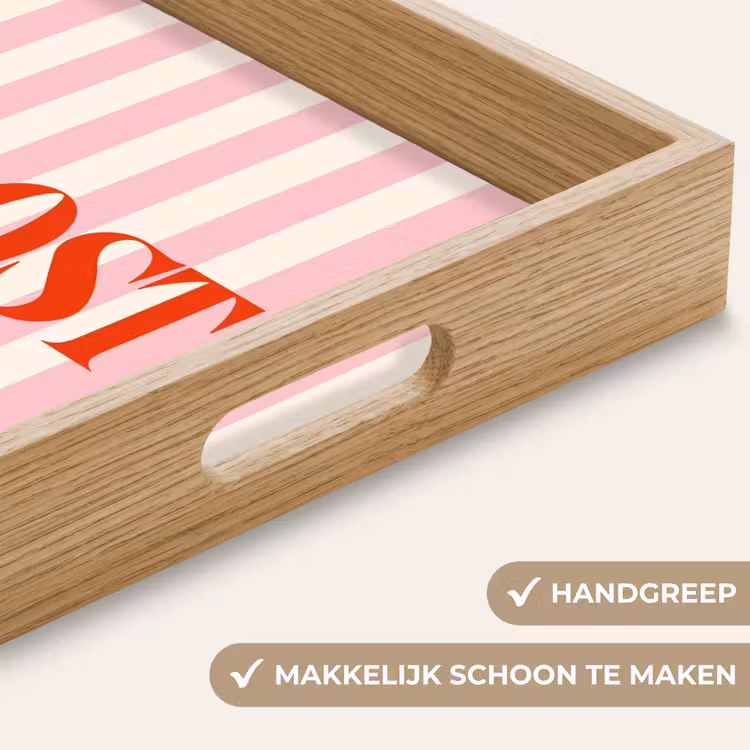 Dienblad - Zachtroze - Rood - Strepen - Proost — 5