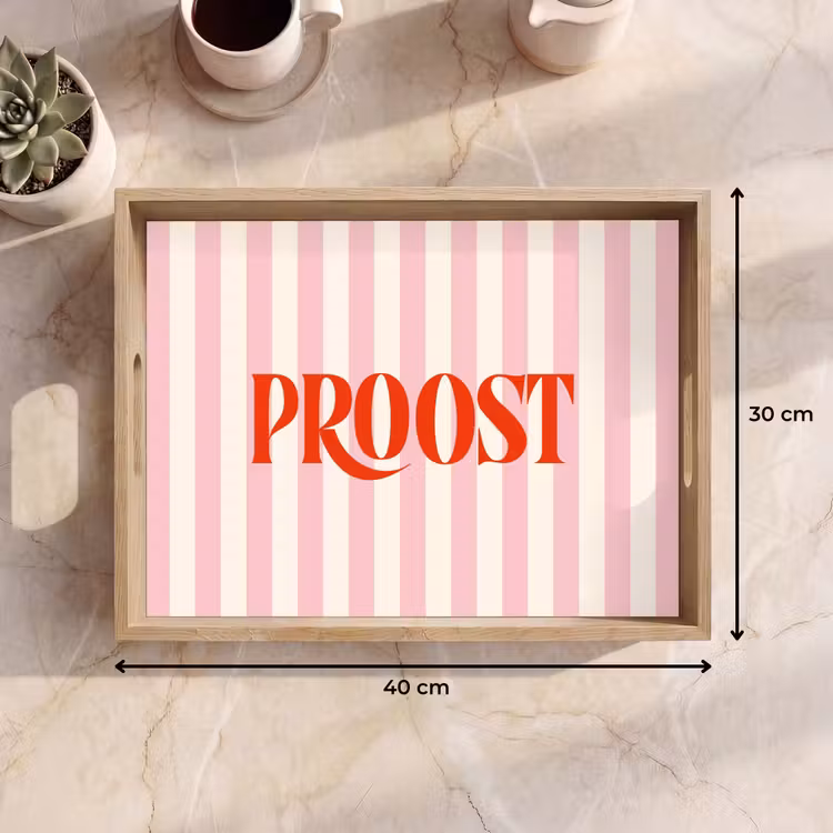 Dienblad - Zachtroze - Rood - Strepen - Proost — 9