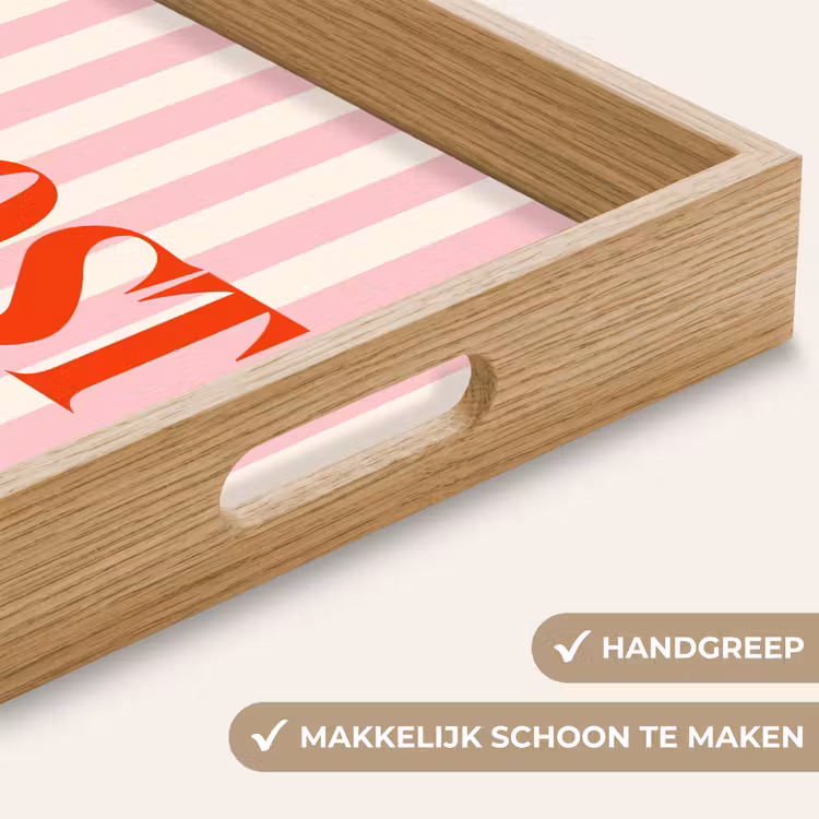 Dienblad - Zachtroze - Rood - Strepen - Prost — 5