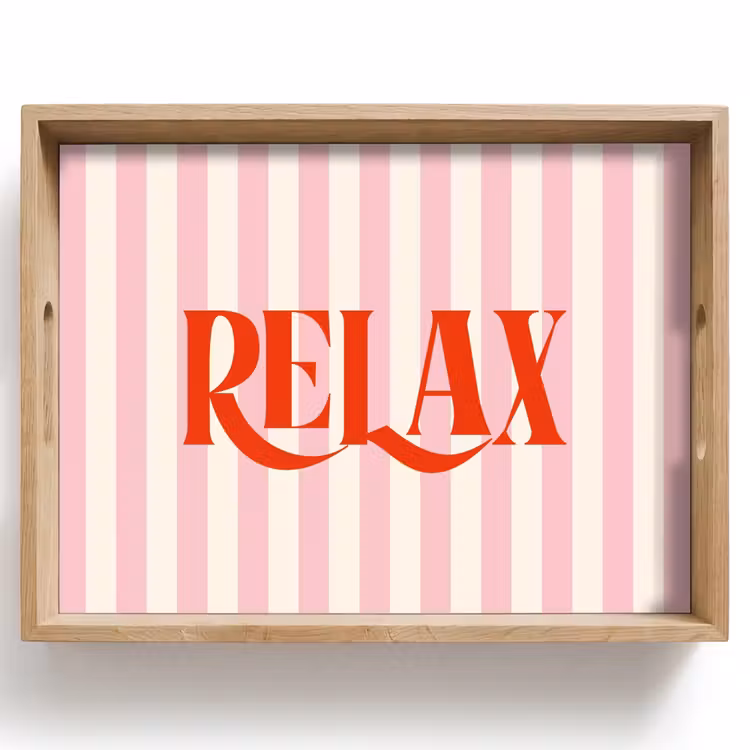 Dienblad - Zachtroze - Rood - Strepen - Relax — 1