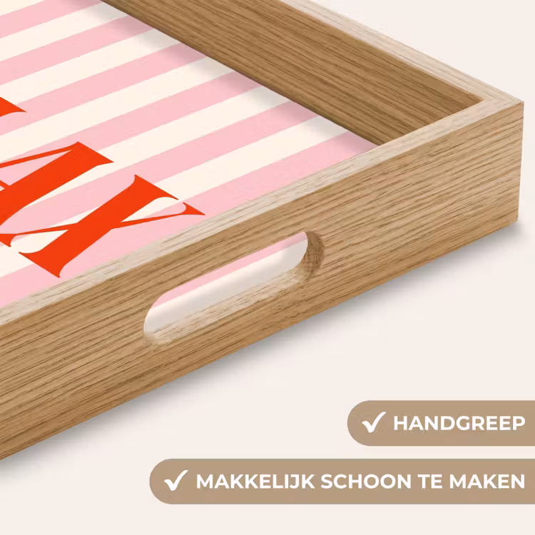 Dienblad - Zachtroze - Rood - Strepen - Relax — 5