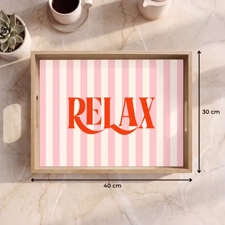 Dienblad - Zachtroze - Rood - Strepen - Relax — 9