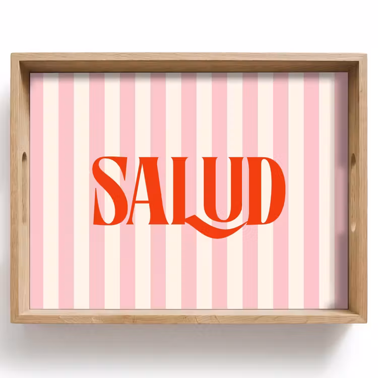 Dienblad - Zachtroze - Rood - Strepen - Salud — 1