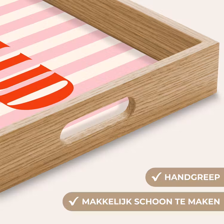Dienblad - Zachtroze - Rood - Strepen - Salud — 5