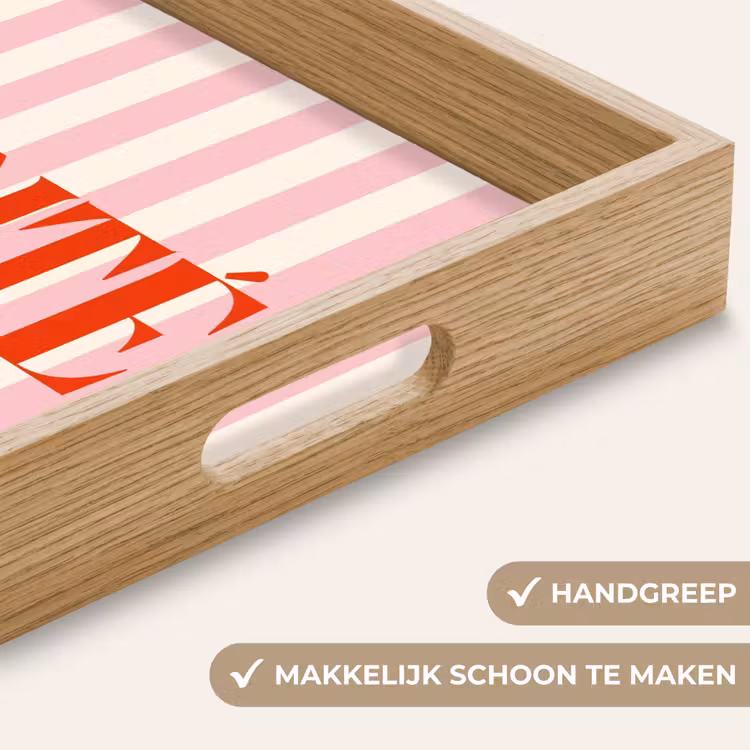 Dienblad - Zachtroze - Rood - Strepen - Santé — 5