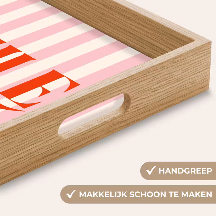 Dienblad - Zachtroze - Rood - Strepen - Smile — 5
