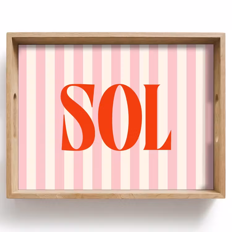 Dienblad - Zachtroze - Rood - Strepen - Sol — 1