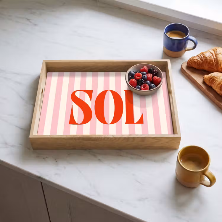 Dienblad - Zachtroze - Rood - Strepen - Sol — 4