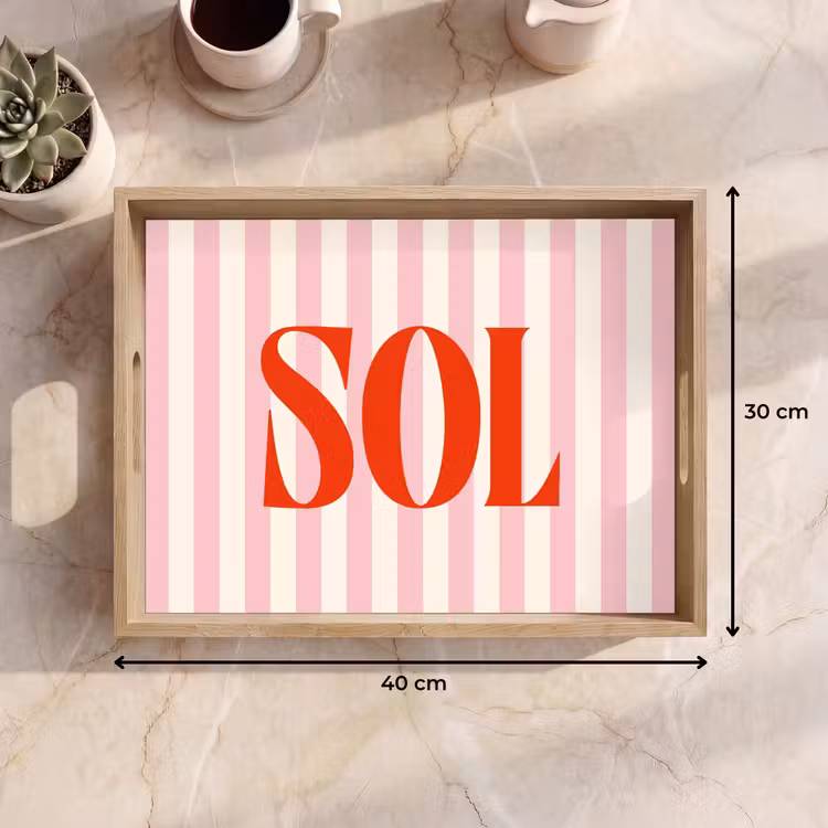 Dienblad - Zachtroze - Rood - Strepen - Sol — 9