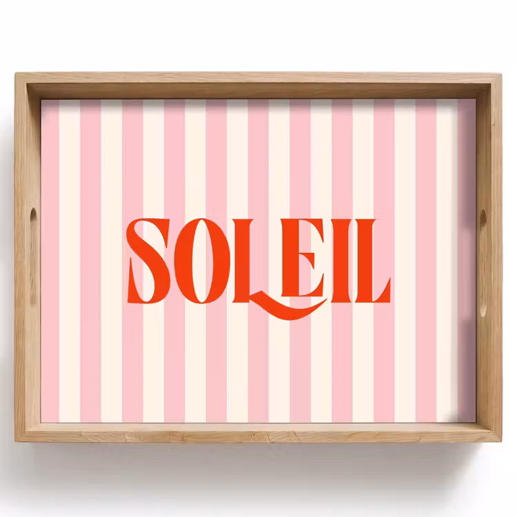 Dienblad - Zachtroze - Rood - Strepen - Soleil — 1