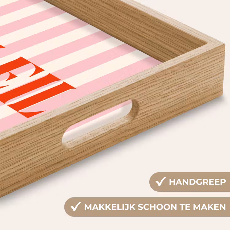 Dienblad - Zachtroze - Rood - Strepen - Soleil — 5