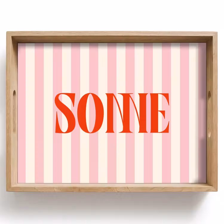 Dienblad - Zachtroze - Rood - Strepen - Sonne — 1