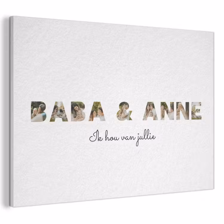 Akoestisch schilderij - Baba & Anne - Lettercollage — 1