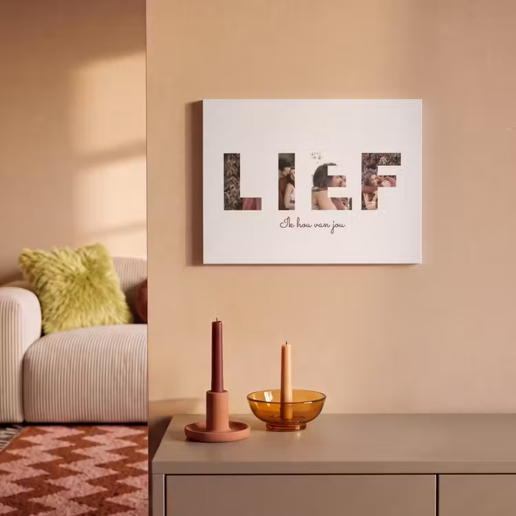 Akoestisch schilderij - Lief - Lettercollage — 2