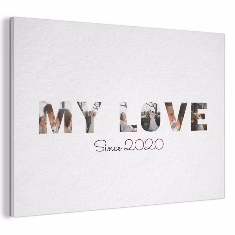 Akoestisch schilderij - My Love - Lettercollage — 1