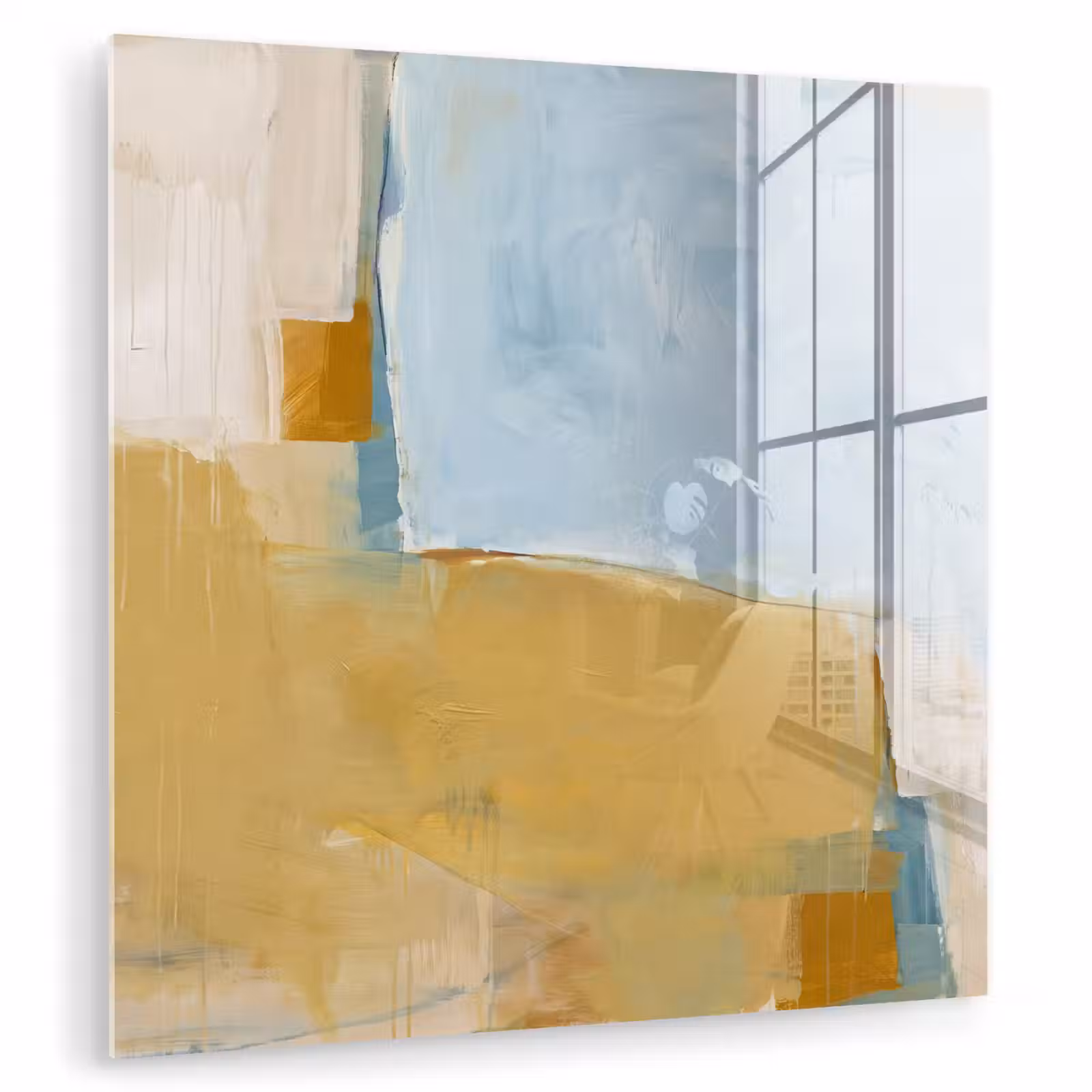 Glas schilderij - Abstract - Kleuren - Kunst - Modern - Blauw — 1