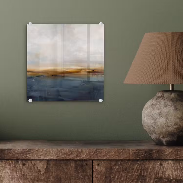 Glas schilderij - Abstract - Horizon - Water - Modern - Beige — 4