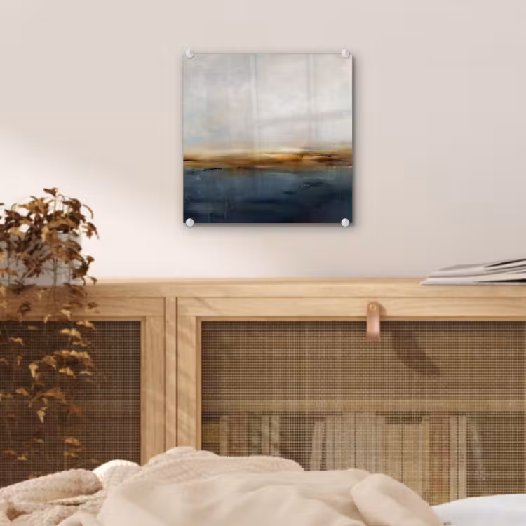 Glas schilderij - Abstract - Horizon - Water - Modern - Beige — 5