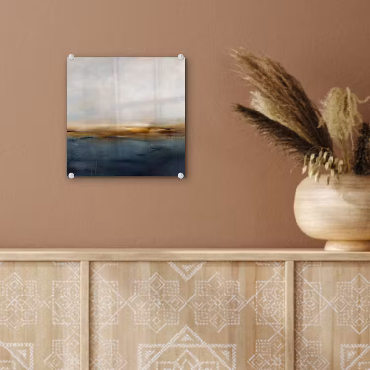 Glas schilderij - Abstract - Horizon - Water - Modern - Beige — 6