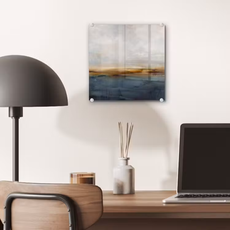 Glas schilderij - Abstract - Horizon - Water - Modern - Beige — 7